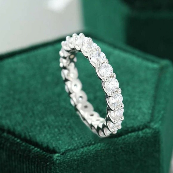 NEW Sterling Silver Full Eternity Wedding Ring - Picture 3 of 5